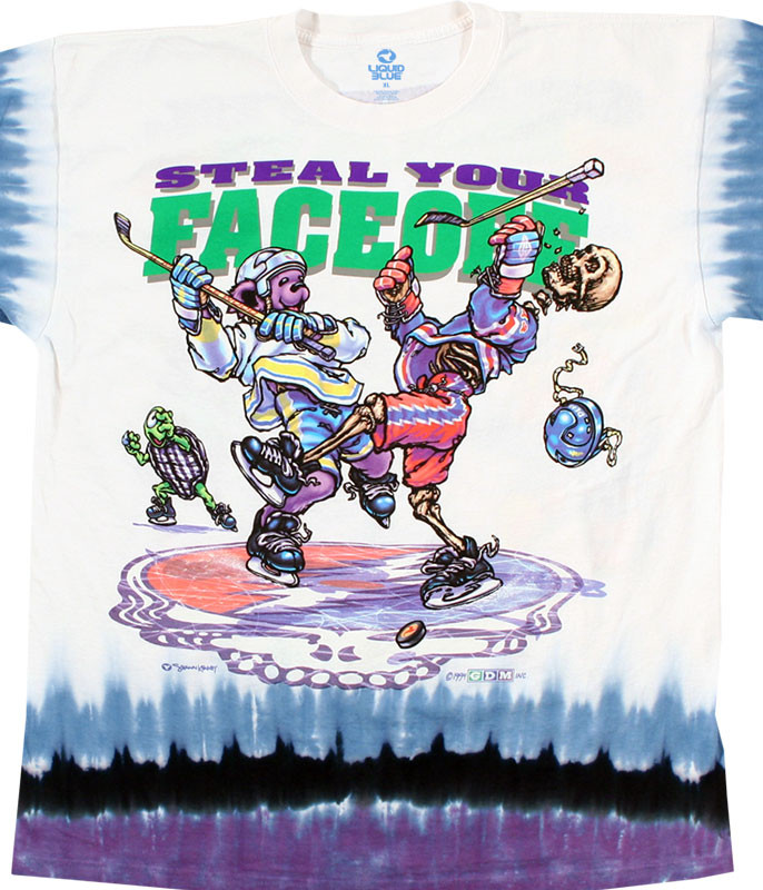 Grateful Dead Steal Your Faceoff Tie-Dye T-Shirt Tee Liquid Blue