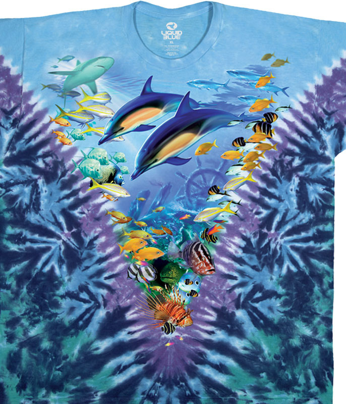 Aquatic Caribbean Treasure Tie-Dye T 