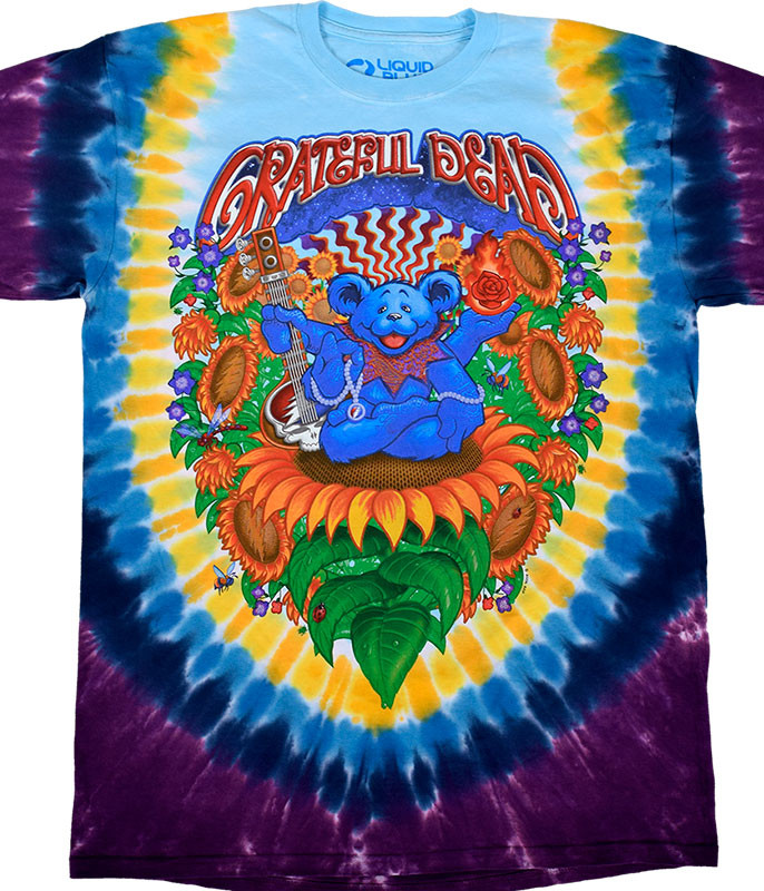 Grateful Dead - Parachute Acid Bears - Liquid Blue T Shirt - Adult
