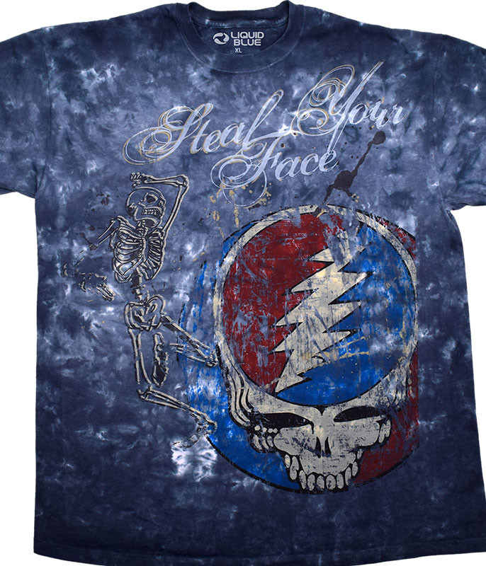 Grateful Dead Half Step Tie-Dye T-Shirt Tee Liquid Blue Grateful Dead Half Step Tie-Dye T-Shirt Tee Liquid Blue