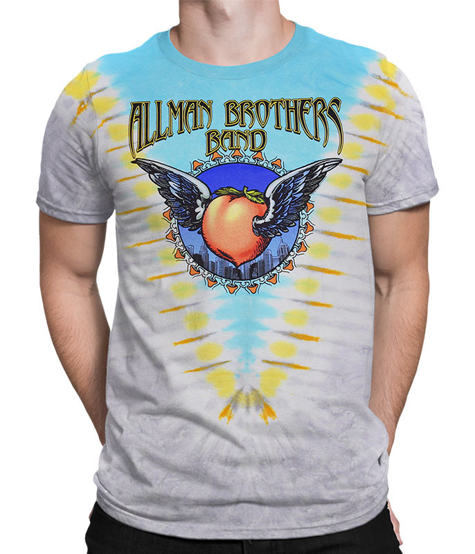 Allman Brothers Flying V Tie-Dye T-Shirt Tee Liquid Blue