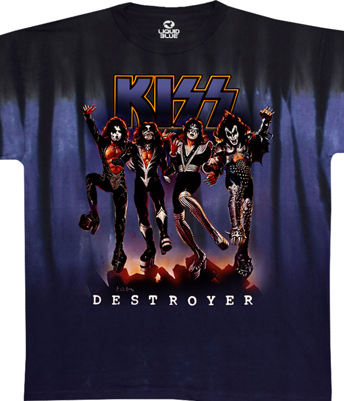 KISS キッス LIQUID BLUE バンドT Tシャツ KISS Destroyer '76 Tie-Dye T-Shirt Tee Liquid Blue