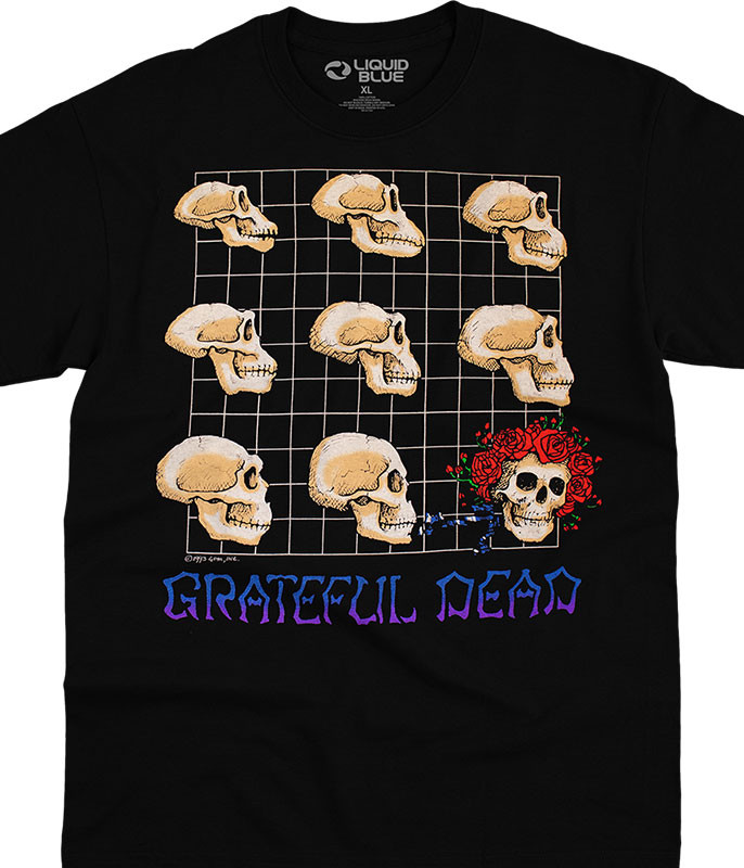 Grateful Dead Evolution Black T-Shirt Tee Liquid Blue