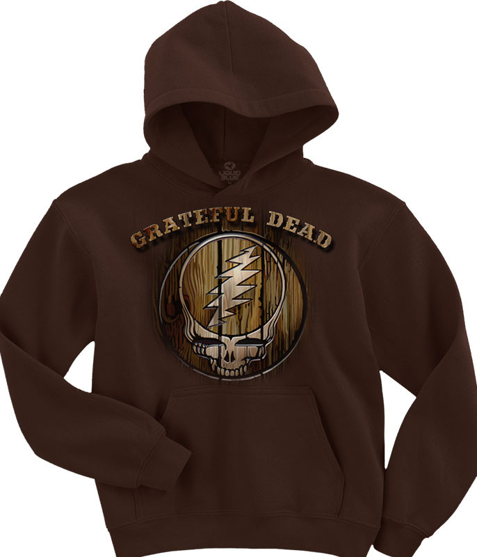 Grateful Dead Dead Brand Brown Hoodie Liquid Blue