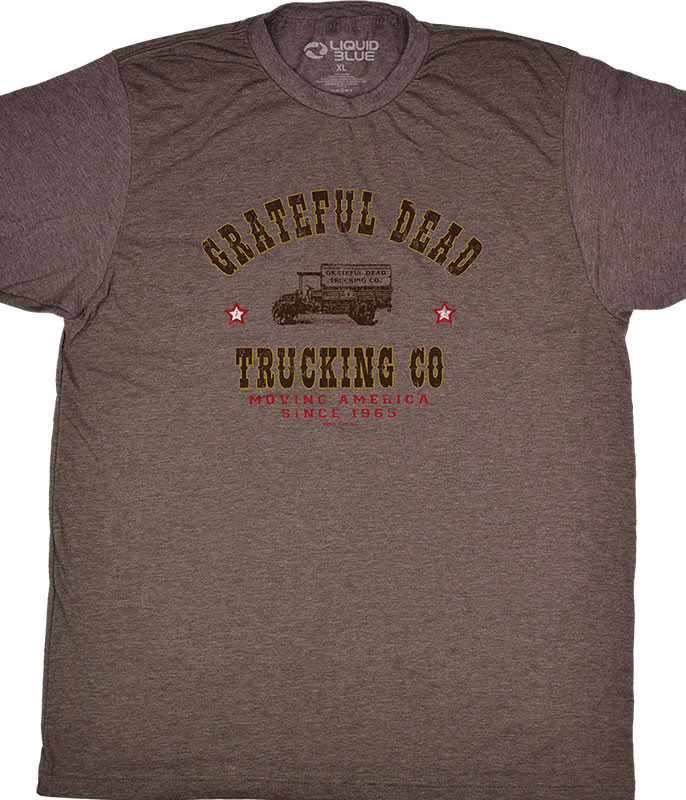 Grateful Dead GD Truckin Brown T-Shirt Tee Liquid Blue