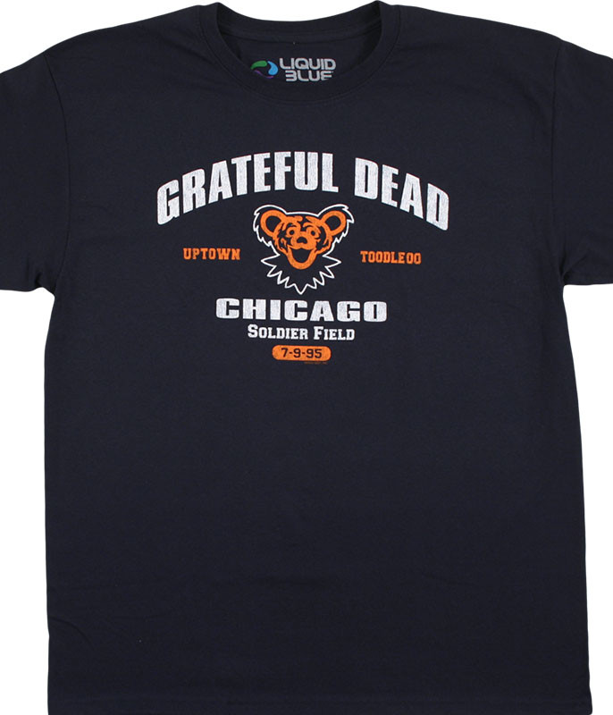 Grateful Dead Chicago 95 Navy T-Shirt Tee Liquid Blue