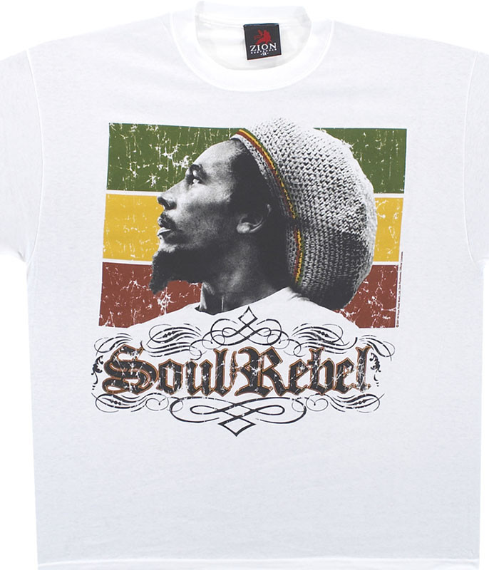 Bob Marley Soul Rebel White T-Shirt Tee