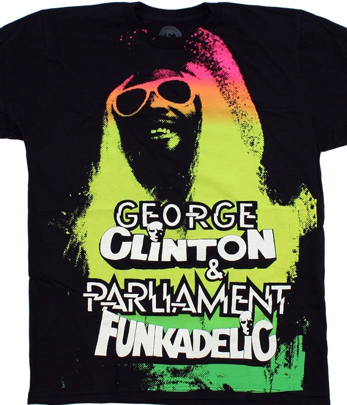 George Clinton Funkadelic Black T-Shirt Tee Liquid Blue