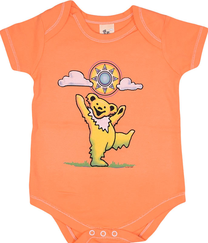 Grateful Dead Sunny Bear Orange Onesie