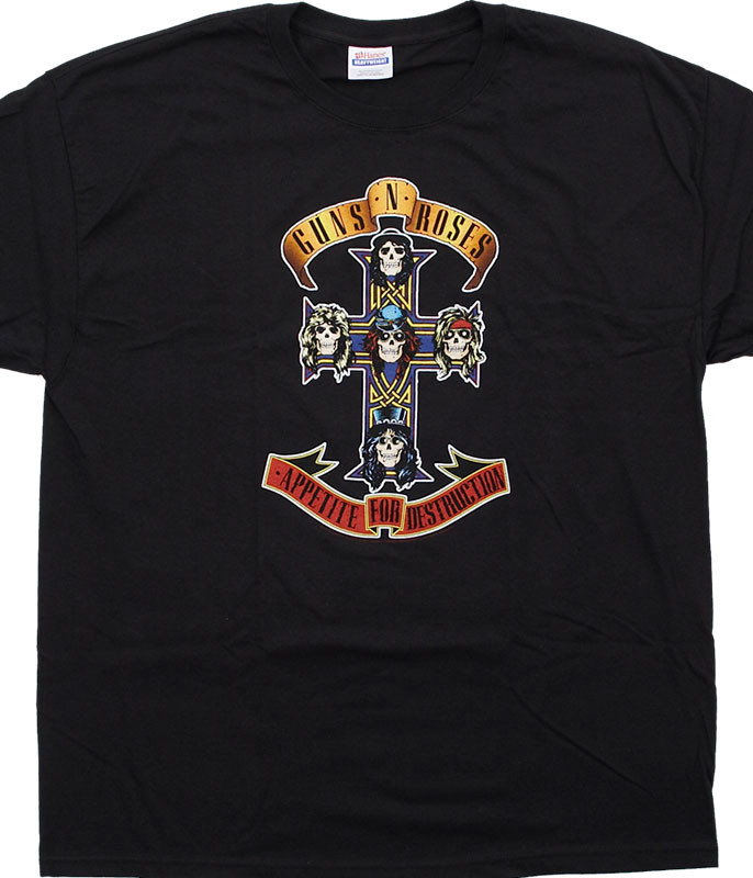 Guns N Roses Appetite For Destruction Black T-Shirt Tee