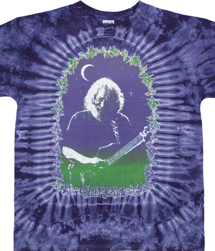Grateful Dead Jerry Garcia Roses Tie-Dye T-Shirt Tee Liquid Blue