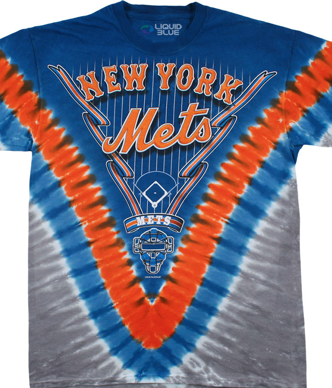 MLB New York Mets V Tie-Dye T-Shirt Tee Liquid Blue