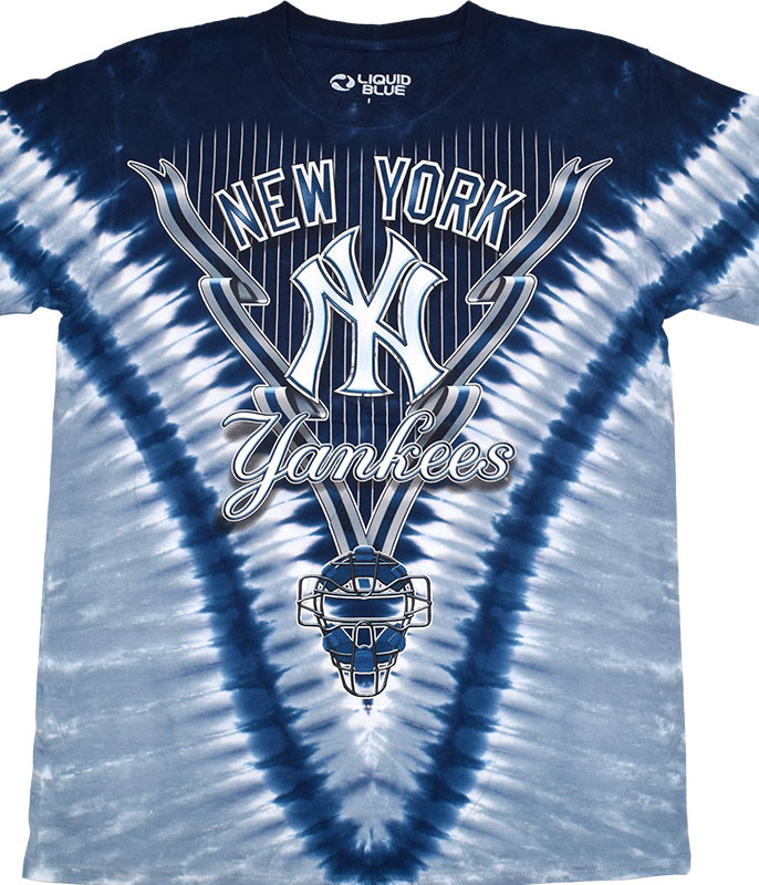 MLB New York Yankees V Tie-Dye T-Shirt Tee Liquid Blue