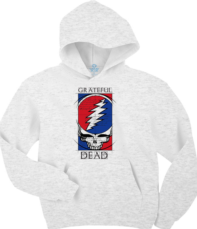 Grateful Dead Steal Your Blueprint Ash Hoodie Liquid Blue