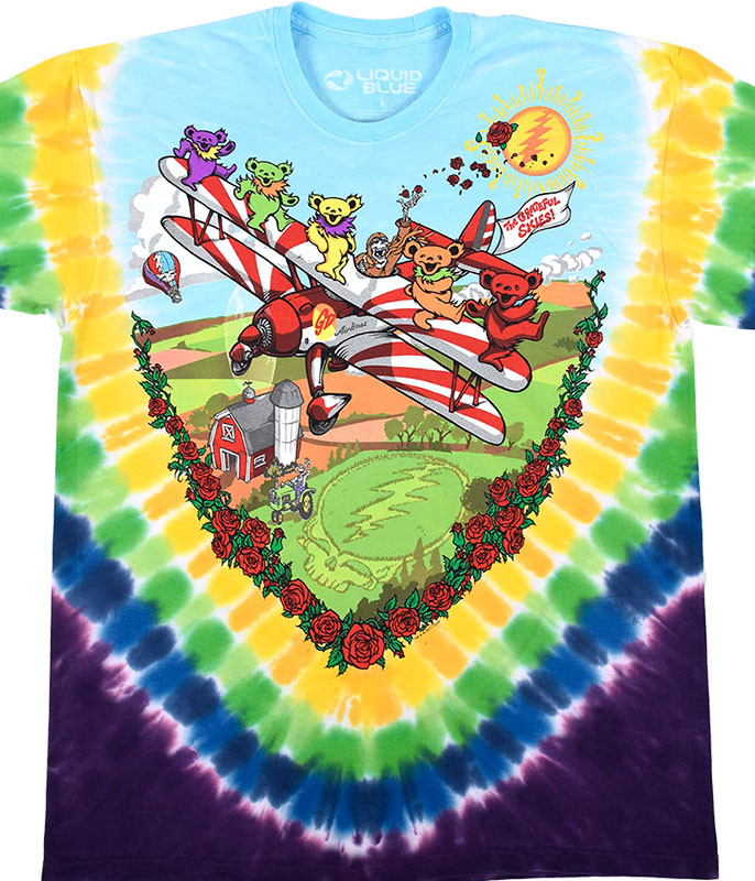 Grateful Dead Parachute Bears Tie Dye Men's Shirt