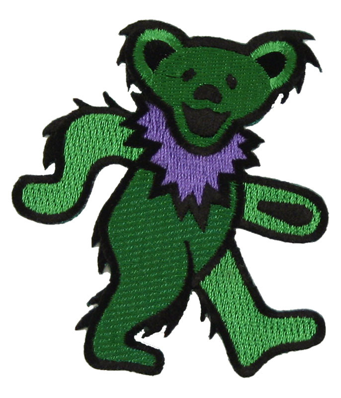 Grateful Dead GD Dancing Bear Green Patch Liquid Blue Grateful Dead GD Dancing Bear Green Patch Liquid Blue