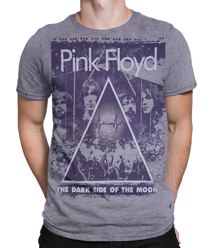 Pink Floyd Live Heather Grey Poly-Cotton T-Shirt Tee Liquid Blue