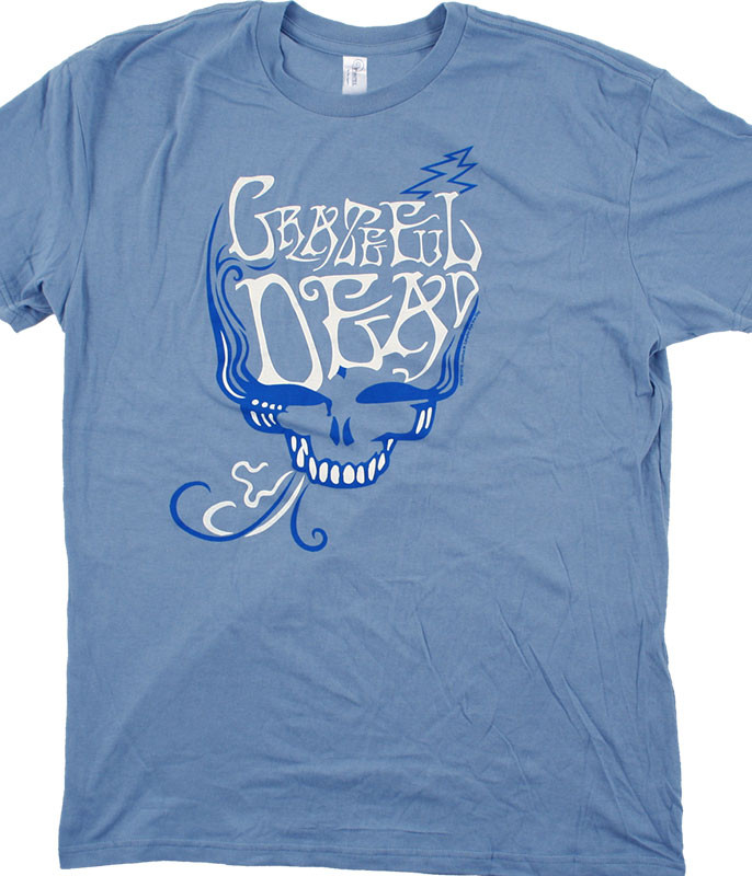 Grateful Dead GD Blue Rose Smoke Light Blue T-Shirt Tee