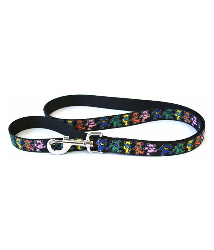 Grateful Dead GD Dancing Bears Dog Leash Black