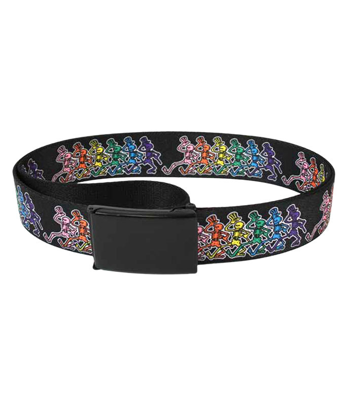 Grateful Dead Dancing Skeletons Adjustable Web Belt Black