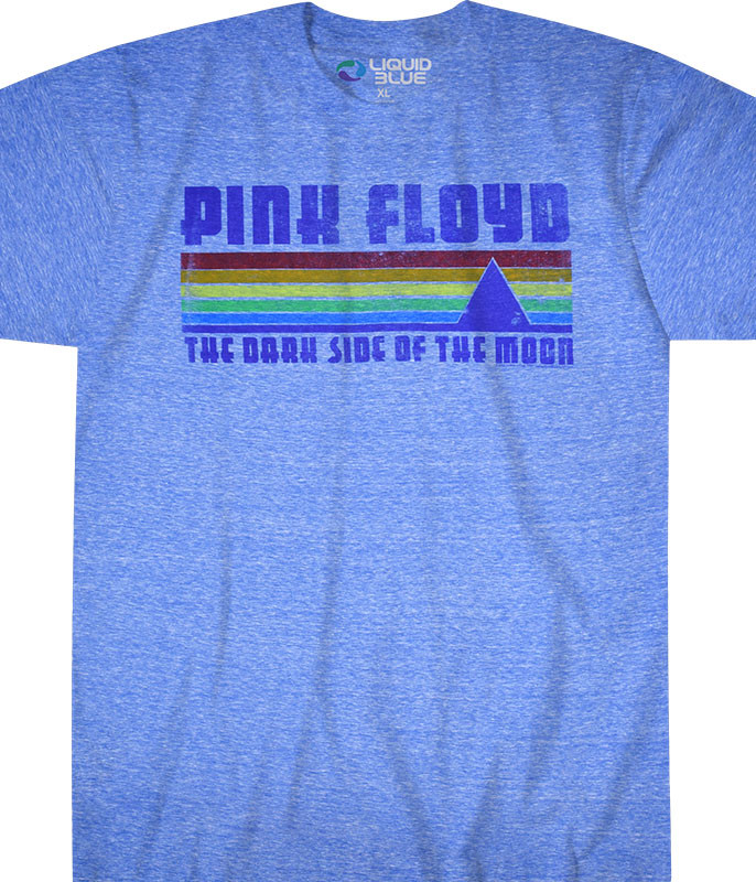 Pink Floyd On the Run Blue Heather Tri-Blend T-Shirt Tee Liquid Blue
