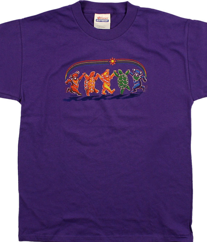 Grateful Dead GD Rainbow Critters Youth Purple T-Shirt Tee