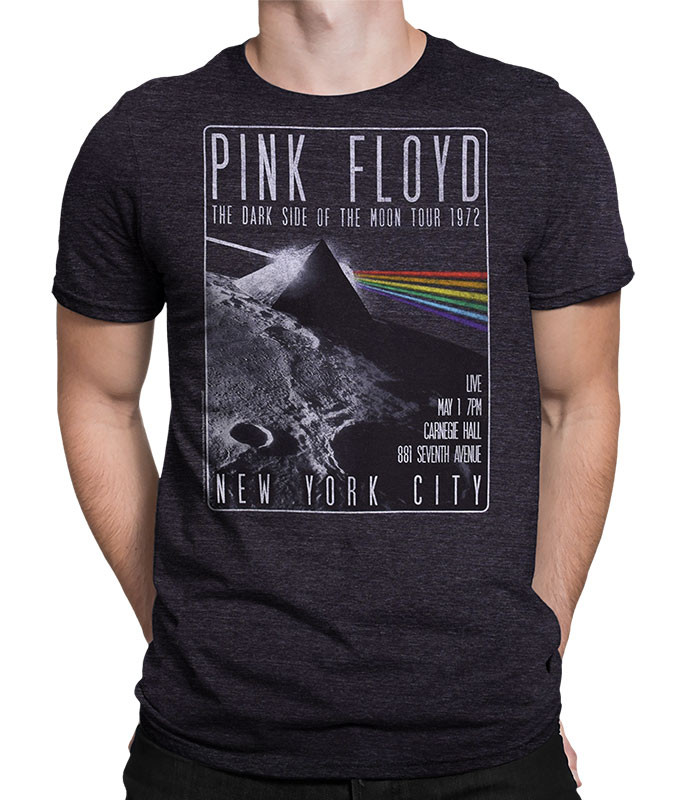 Pink Floyd Dark Side Live Dark Heather Tri-Blend T-Shirt Tee Liquid Blue