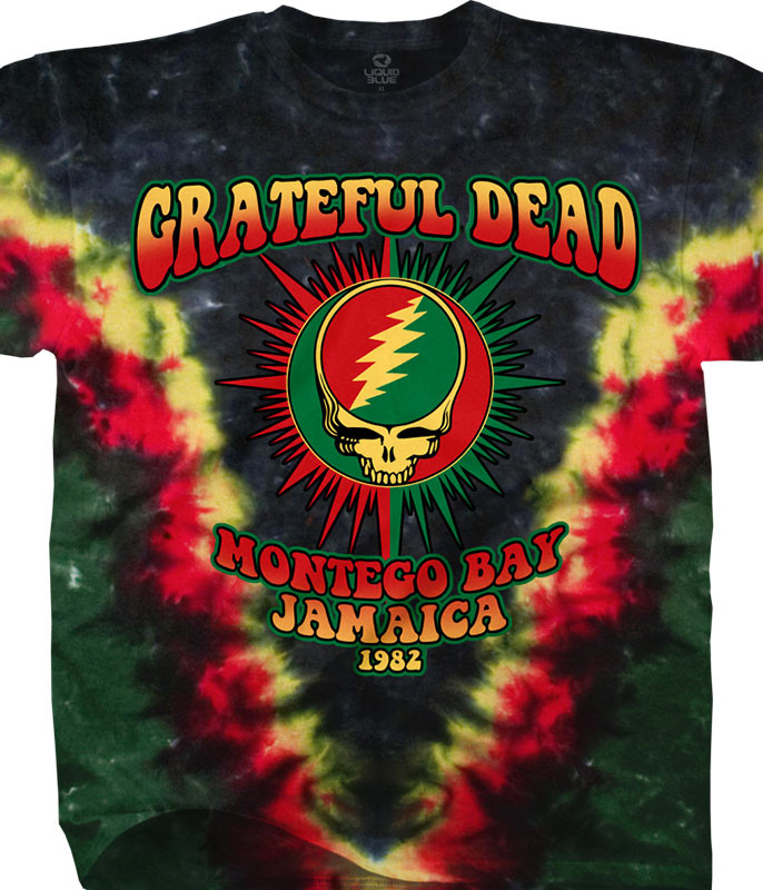 Amazon.com: Liquid Blue Grateful Dead Wave That Flag T-Shirt