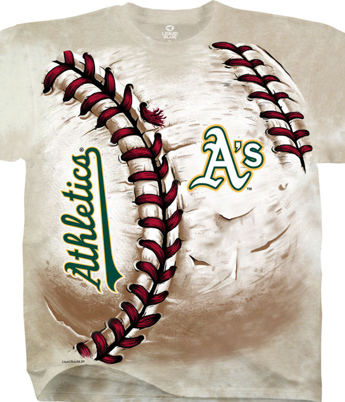 MLB Oakland Athletics Hardball Tie-Dye T-Shirt Tee Liquid Blue