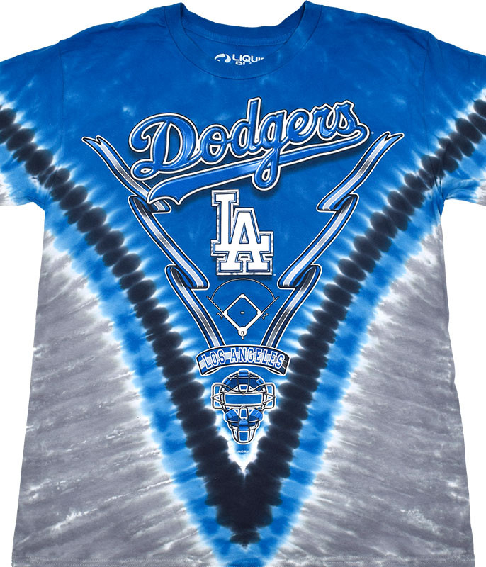 MLB Los Angeles Dodgers V Tie-Dye T-Shirt Tee Liquid Blue