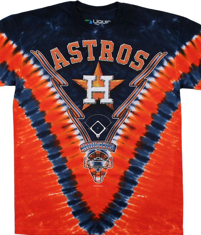 Men's Navy Houston Astros 2022 World Series Champions V Tie-Dye T-Shirt