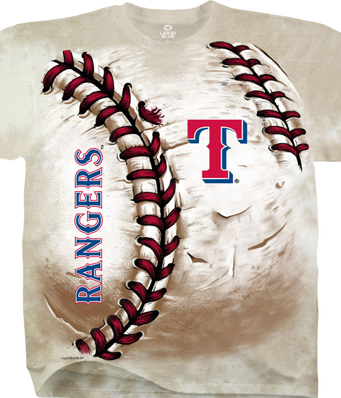 MLB Texas Rangers Hardball Tie-Dye T-Shirt Tee Liquid Blue