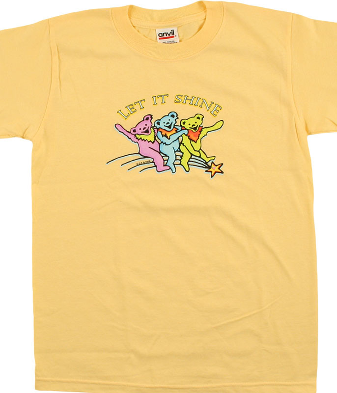 Grateful Dead GD Let it Shine Youth Yellow T-Shirt Tee