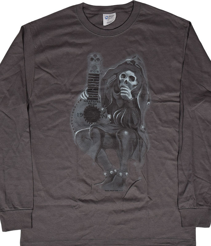 Grateful Dead GD Jester Grey Long Sleeve T-Shirt Tee .