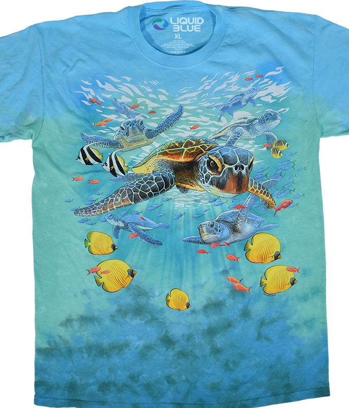 Stained Glass Sea Turtle T-Shirt - Island Reef