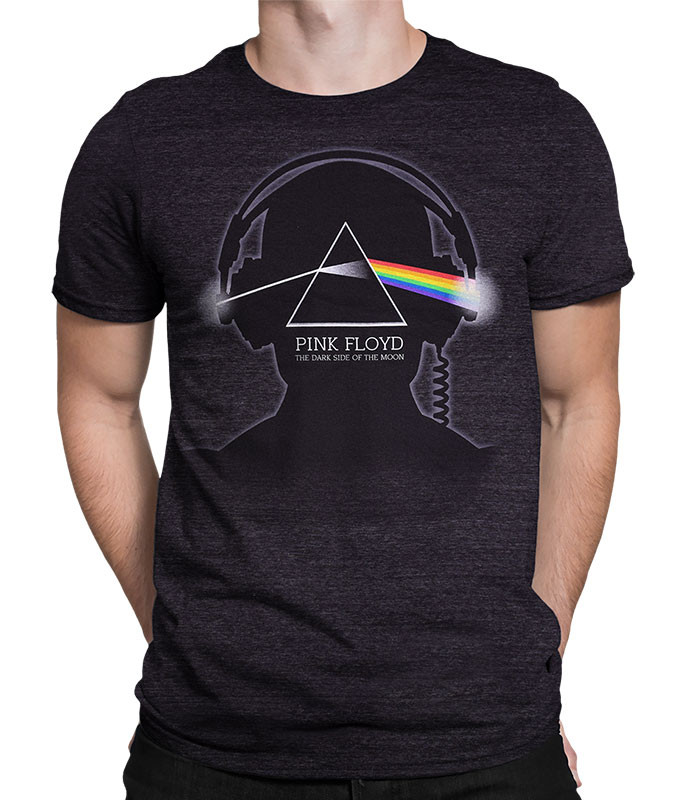 Pink Floyd Dark Side Beats Dark Heather Tri-Blend T-Shirt Tee Liquid Blue