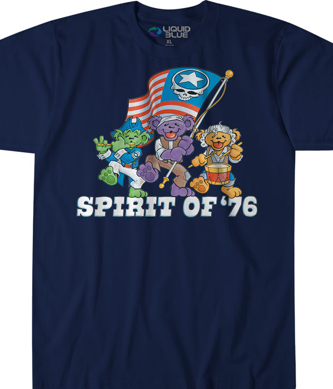 Grateful Dead Spirit of 76 Custom T-Shirt Tee Liquid Blue