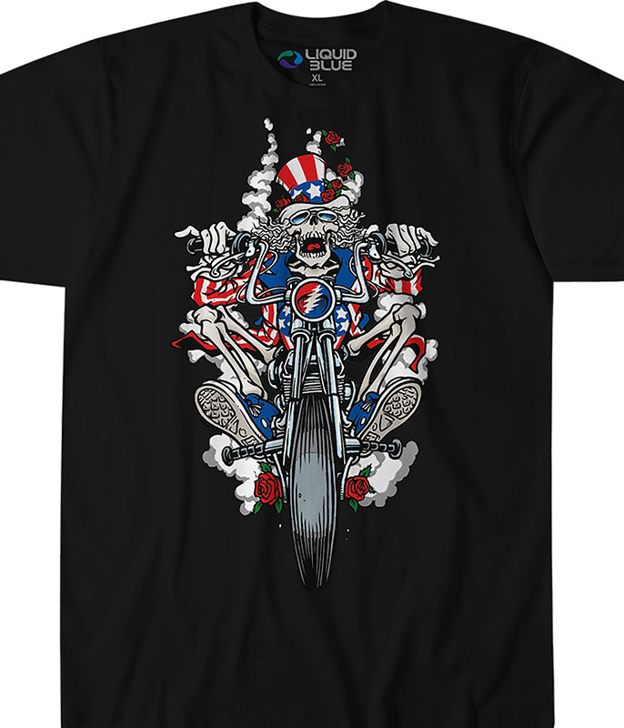 Grateful Dead Moto Sam Custom T-Shirt Tee Liquid Blue