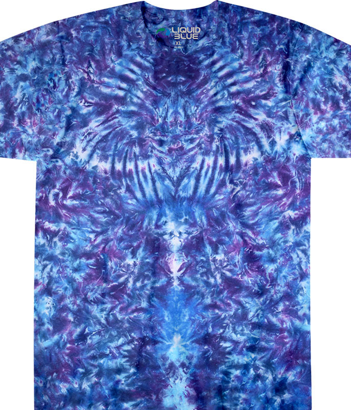 Crazy Blue Krinkle Unprinted Tie-Dye T-Shirt Tee Liquid Blue