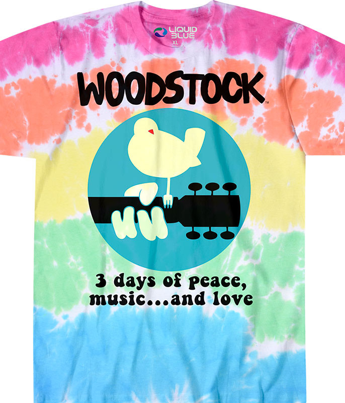 Woodstock Banded Tie-Dye T-Shirt Tee Liquid Blue