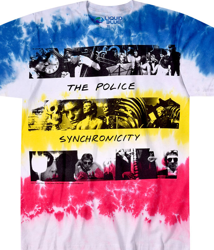 The Police Synchronicity Tie-Dye T-Shirt Tee Liquid Blue