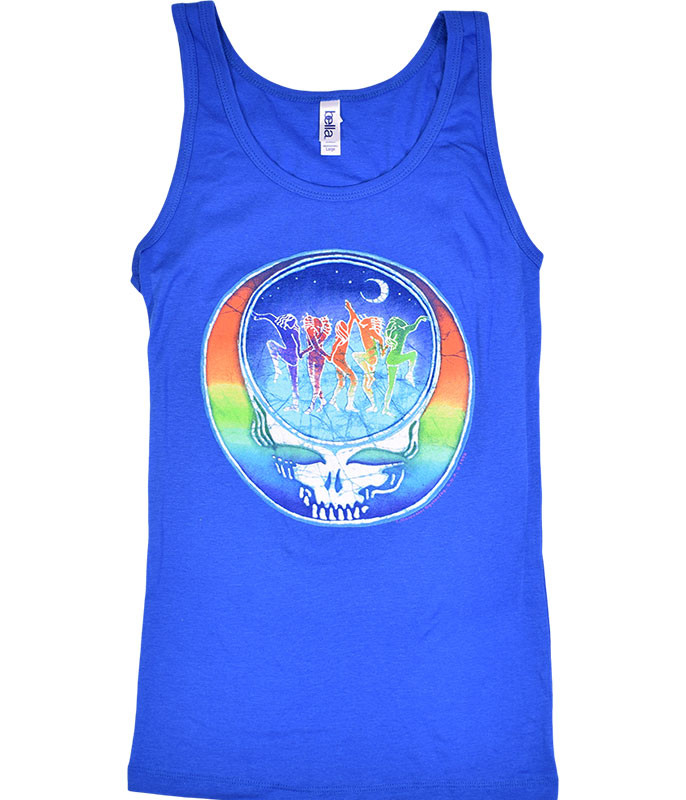 Grateful Dead GD Dancing Face Blue Juniors Tank Top T-Shirt Tee