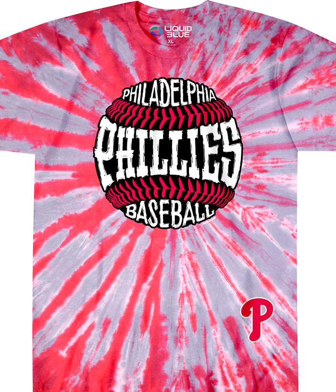 Philadelphia Phillies Womens Tie Dye T-Shirt - Light Blue