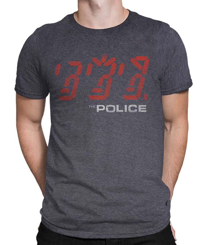 The Police Ghost in the Machine Dark Heather Poly-Cotton T-Shirt Tee Liquid Blue