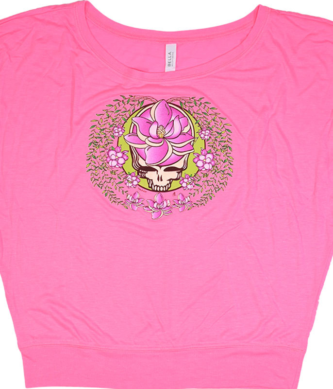 Grateful Dead GD Sugar Magnolia SYF Womens Pink Flowy Long Sleeve T-Shirt Tee