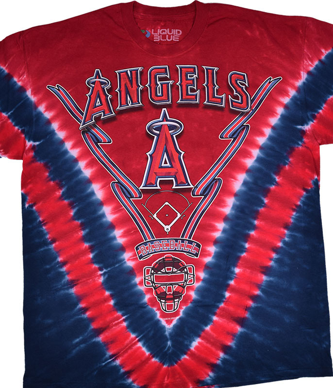 Los Angeles Angels MLB BASEBALL REVERSE TIE DYE Red Size Large T Shirt