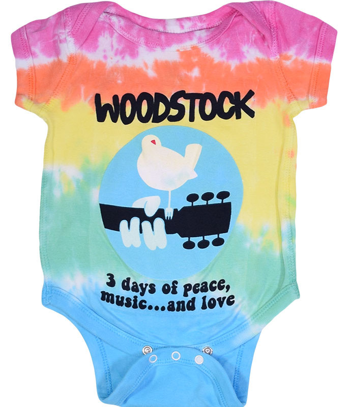 Woodstock Banded Tie-Dye Onesie Liquid Blue