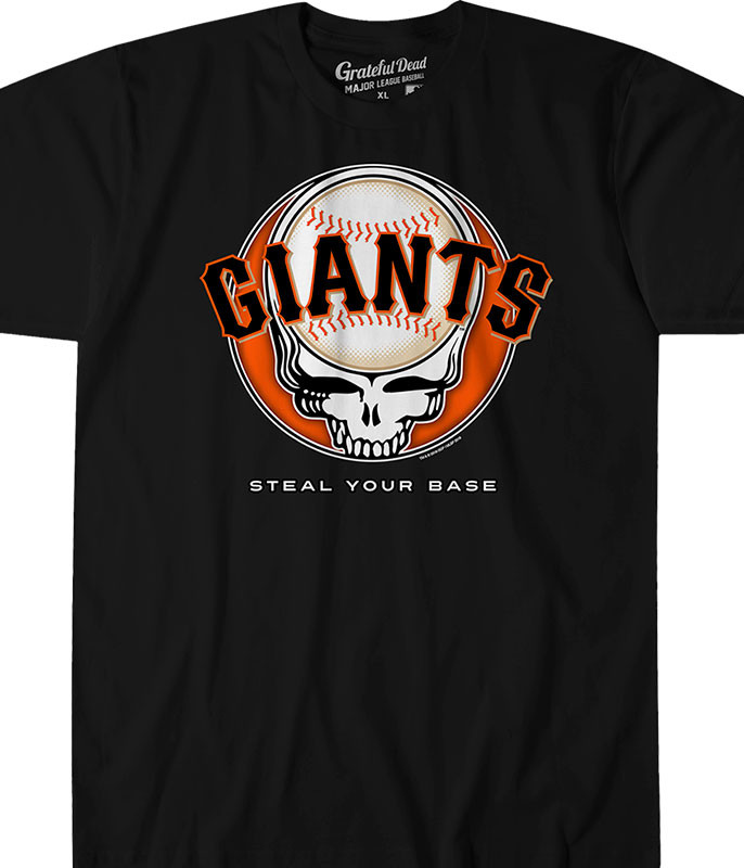 MLB San Francisco Giants GD Steal Your Base Black Athletic T-Shirt Tee Liquid Blue