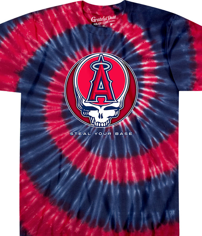 MLB Los Angeles Angels GD Steal Your Base Tie-Dye T-Shirt Tee Liquid Blue