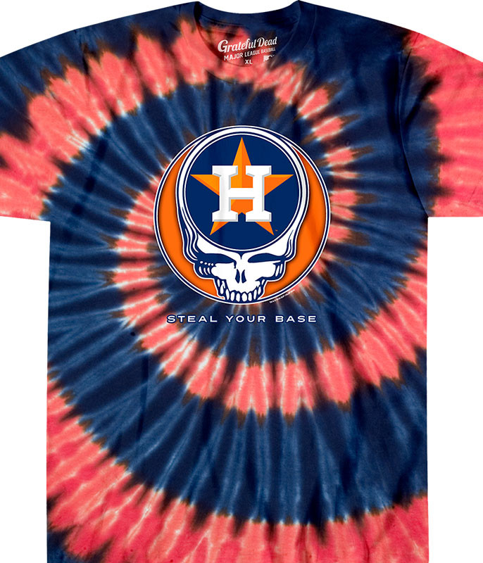 MLB Houston Astros GD Steal Your Base Tie-Dye T-Shirt Tee Liquid Blue